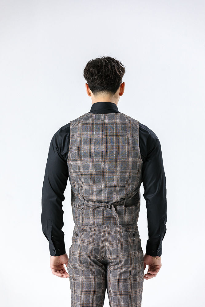 Lyon Grey Check Waistcoat