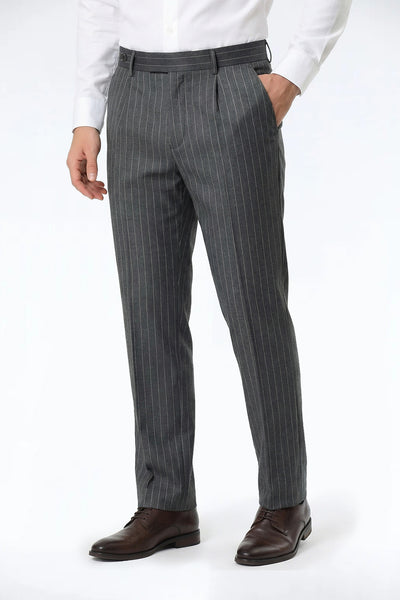 Beckham Charcoal Black Pinstripe Suit Trousers