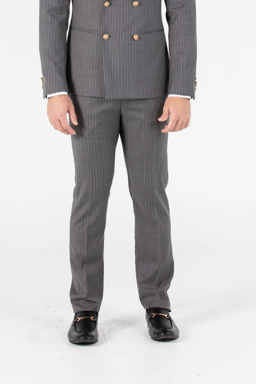 Beckham Grey Pinstripe Suit Trousers