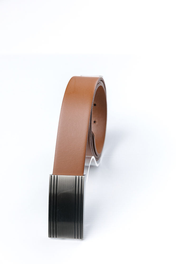 Seven Men Tan/Silver Leather Belt Belt
