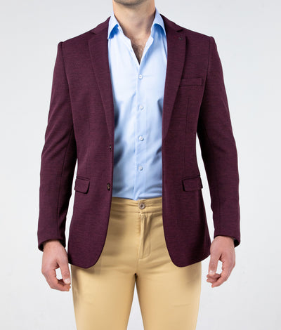 Victor Burgundy Textured Blazer