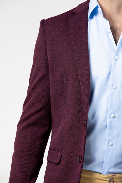 Victor Burgundy Textured Blazer