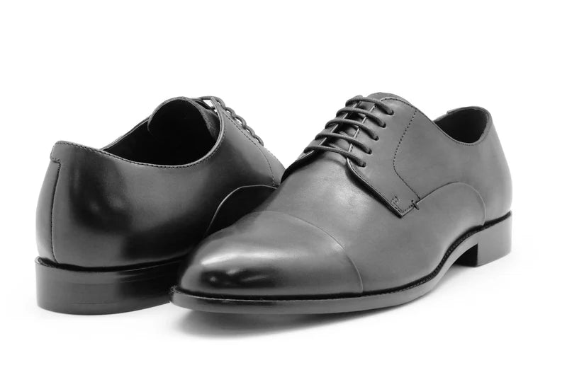 Calmino Valencia Black Leather Dress Shoes