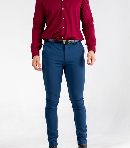 Blue Skinny Chino Pants