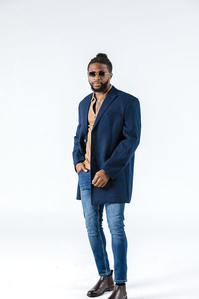 Varce Navy Wool Coat Coat
