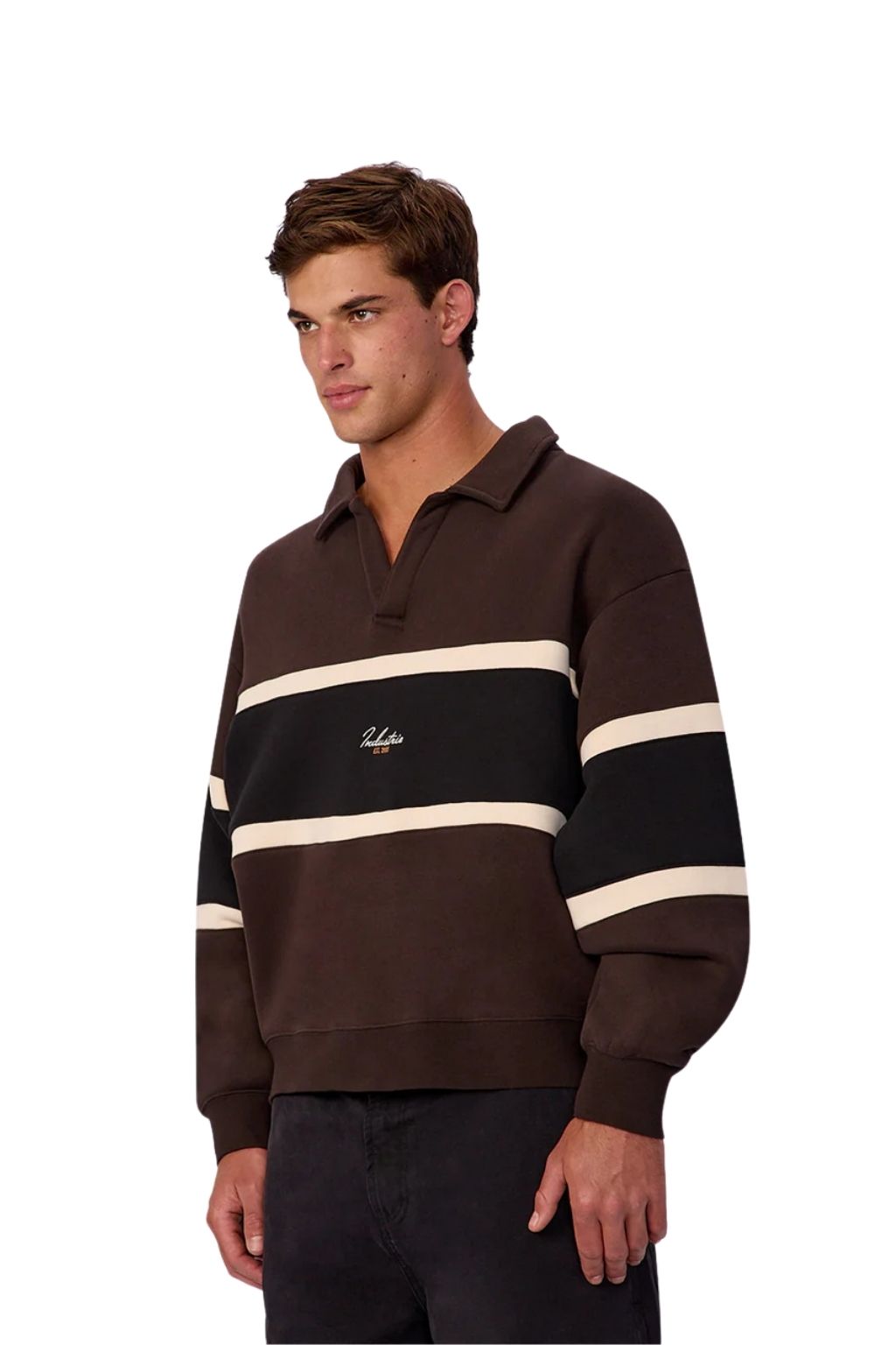 Industrie The Eastbourne Track Top - Brown Combo