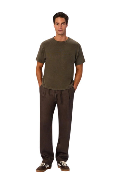 Industrie The Catania Linen Pant - Dark Fern
