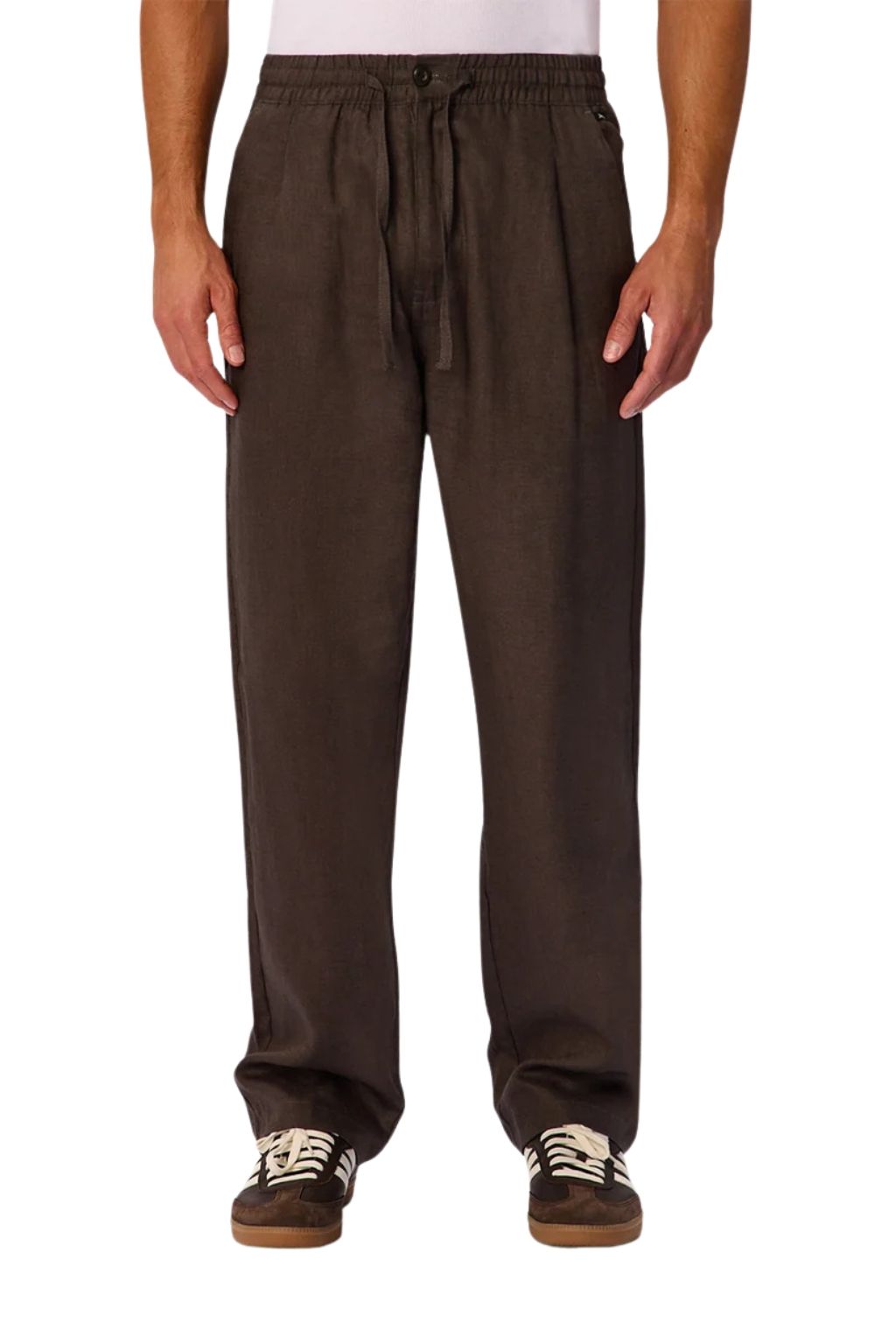 Industrie The Catania Linen Pant - Dark Fern