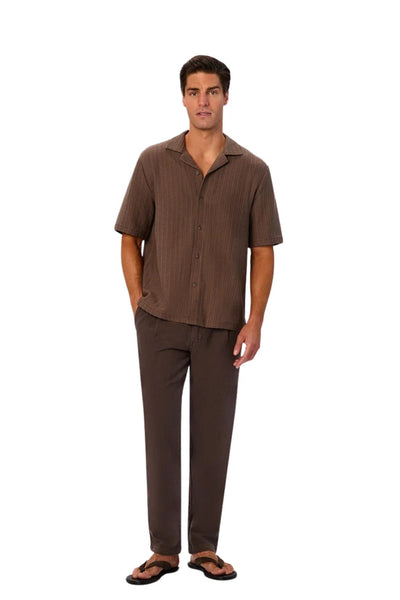 Industrie The Cortina Short Sleeve Shirt - Mocha 25
