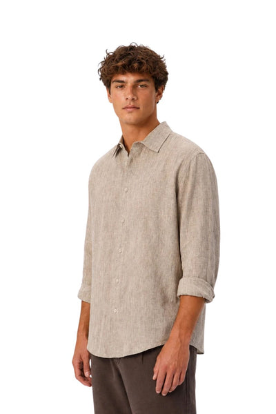 Industrie The St Martins Linen Long Sleeve Shirt - Ebony