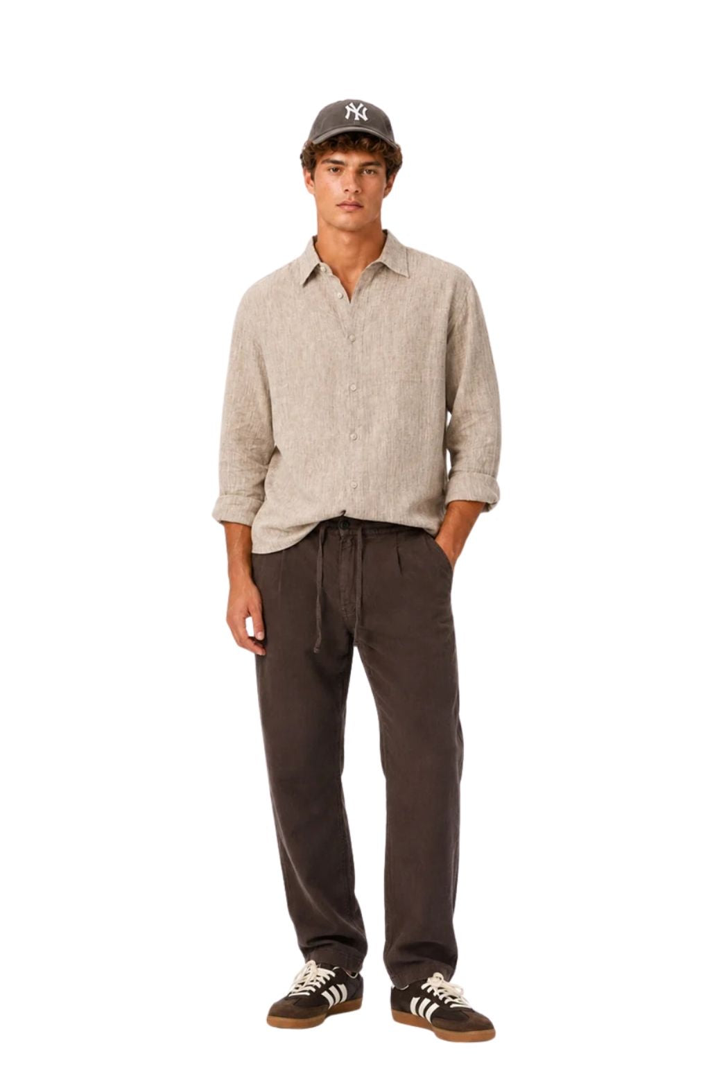 Industrie The St Martins Linen Long Sleeve Shirt - Ebony