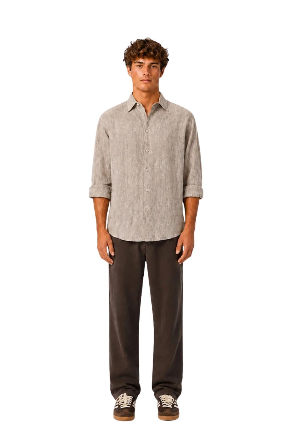 Industrie The St Martins Linen Long Sleeve Shirt - Ebony