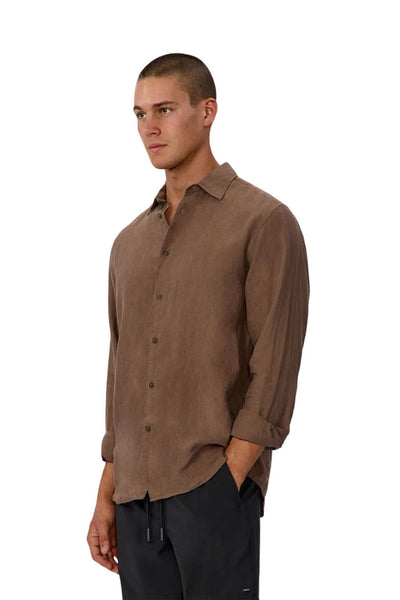 Industrie The St Martins Linen Long Sleeve Shirt - Macchiato