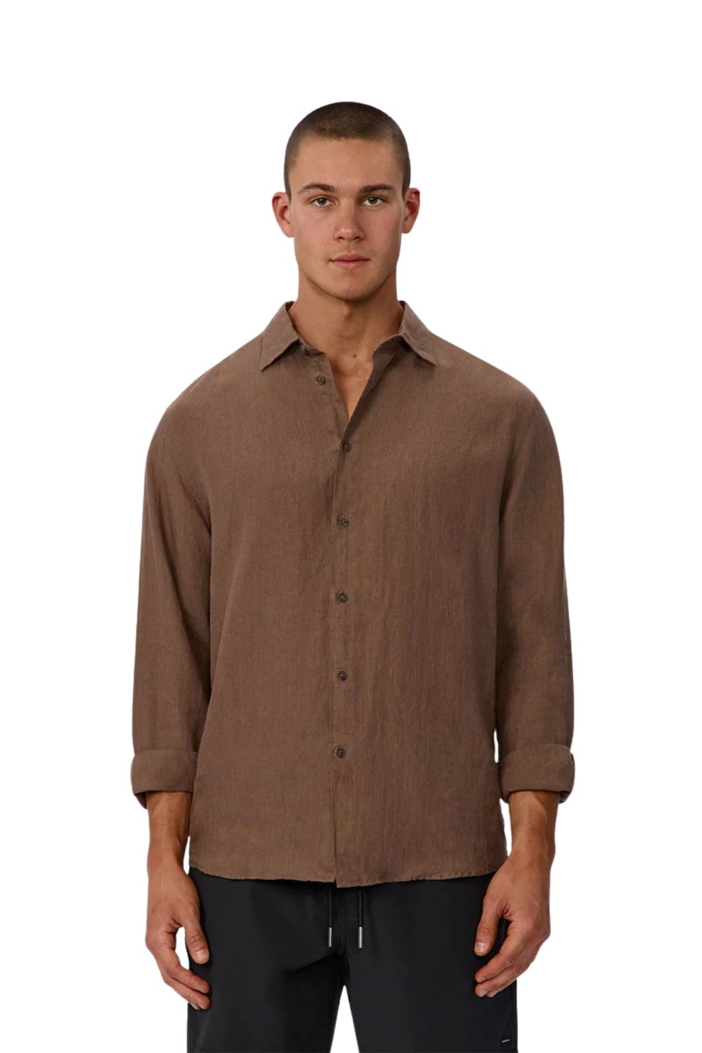 Industrie The St Martins Linen Long Sleeve Shirt - Macchiato