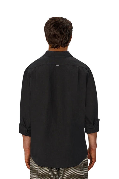 Industrie The St Martins Linen Long Sleeve Shirt - Black