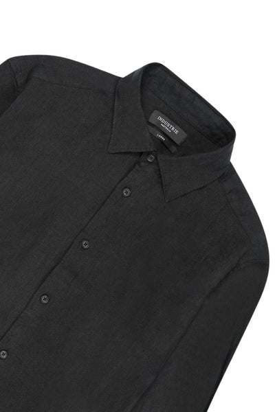 Industrie The St Martins Linen Long Sleeve Shirt - Black