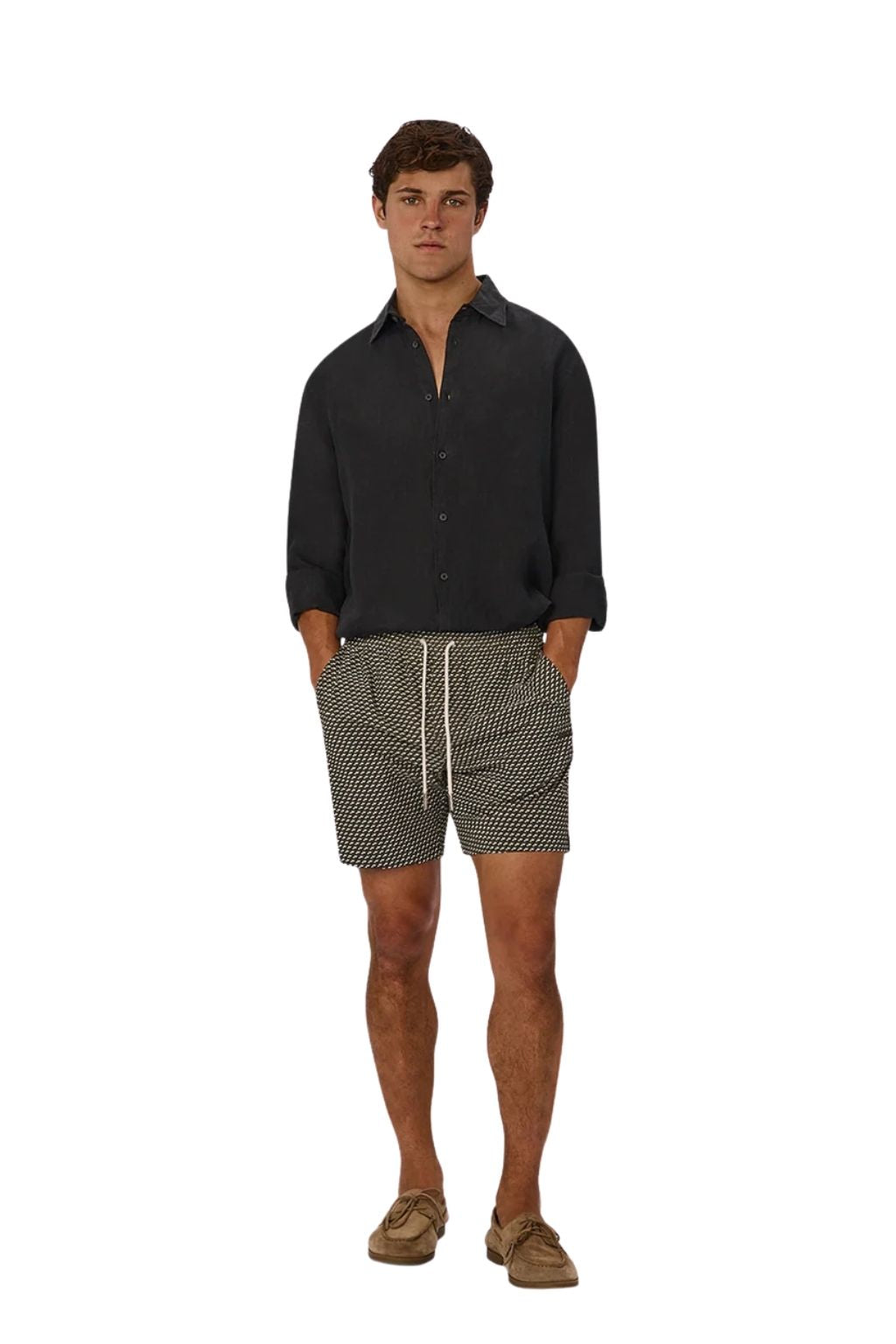 Industrie The St Martins Linen Long Sleeve Shirt - Black