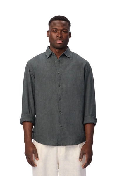 Industrie The St Martins Linen Long Sleeve Shirt - Elm