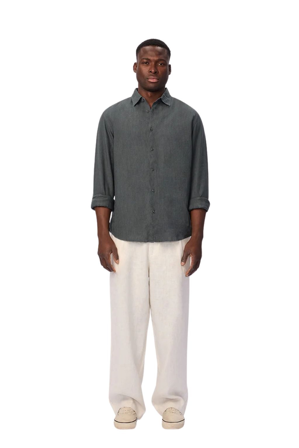 Industrie The St Martins Linen Long Sleeve Shirt - Elm