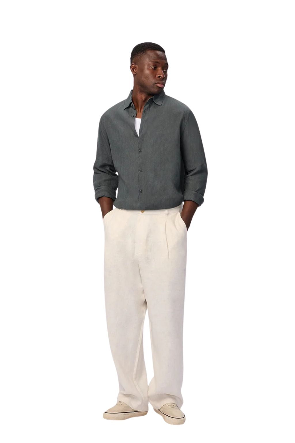 Industrie The St Martins Linen Long Sleeve Shirt - Elm