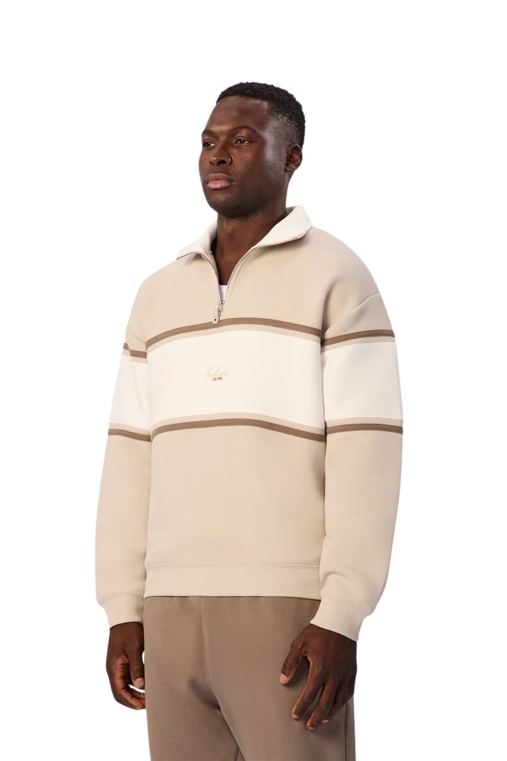 Industrie The Tech Southend Track Top -  Dune/Off White Combo