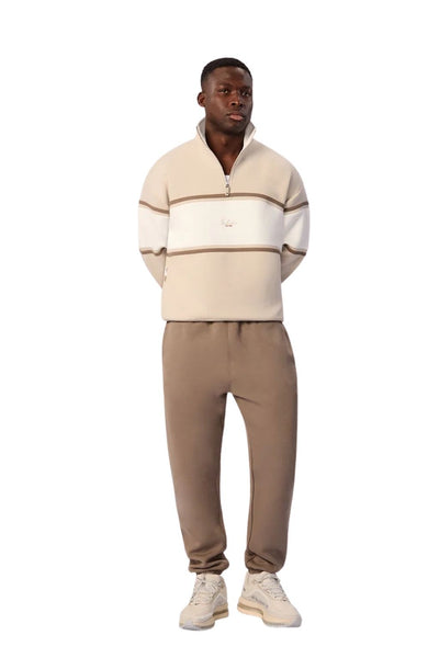 Industrie The Tech Southend Track Top -  Dune/Off White Combo