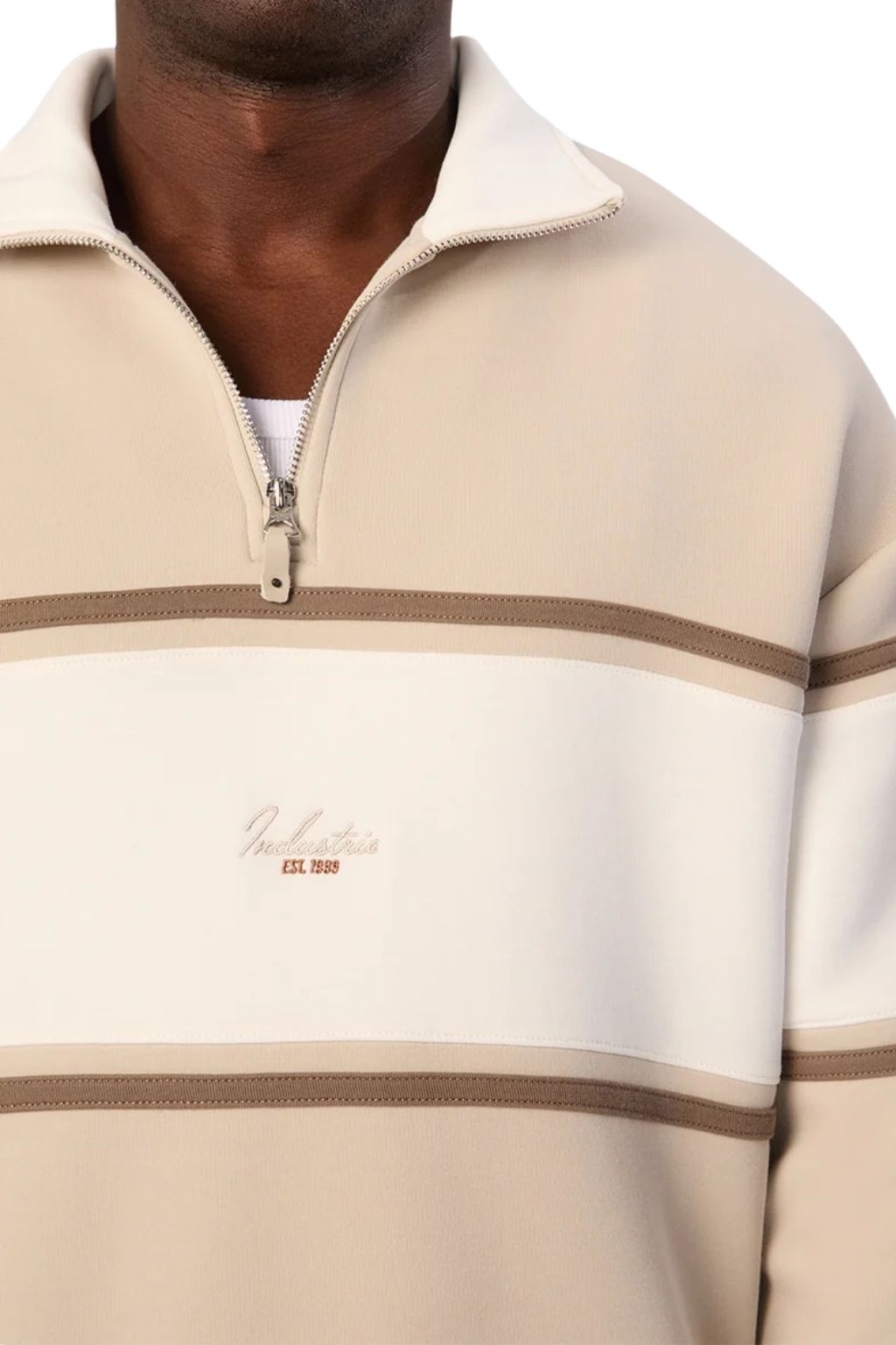 Industrie The Tech Southend Track Top -  Dune/Off White Combo