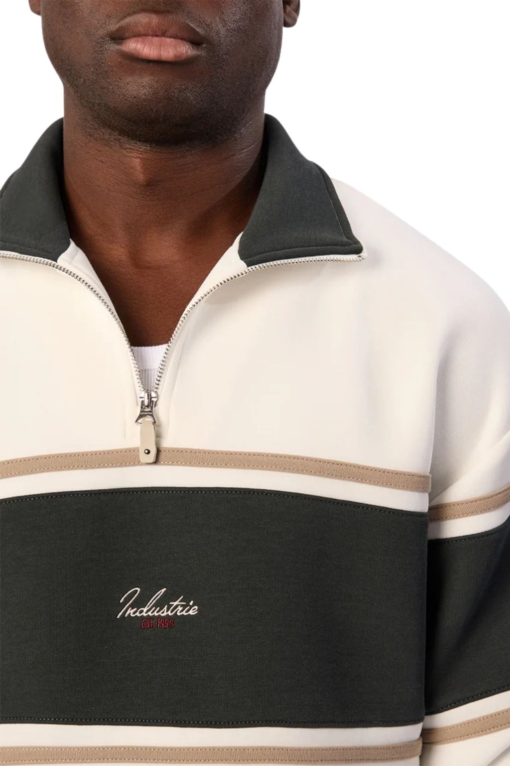 Industrie The Tech Southend Track Top - Off White/Elm Combo