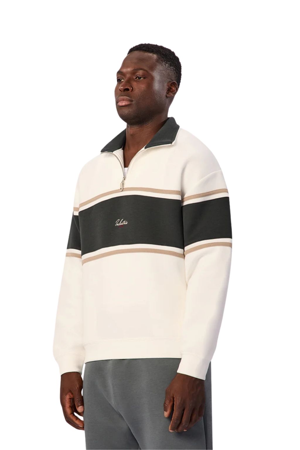 Industrie The Tech Southend Track Top - Off White/Elm Combo