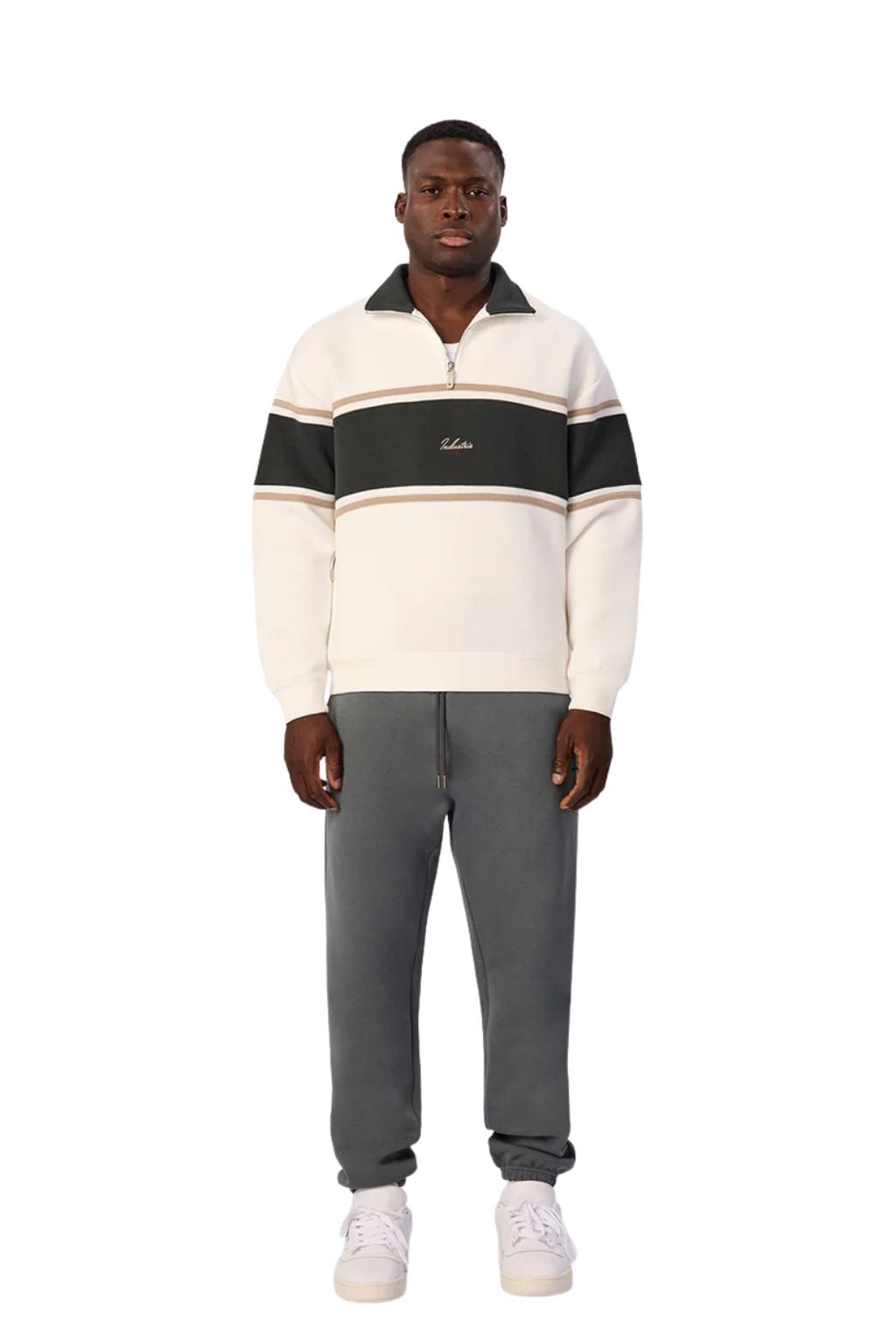 Industrie The Tech Southend Track Top - Off White/Elm Combo