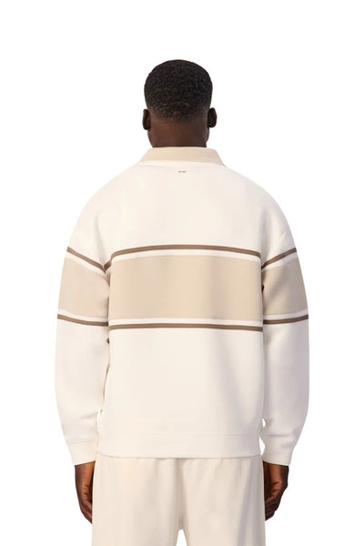 Industrie The Tech Southend Track Top - Off White/Dune Combo