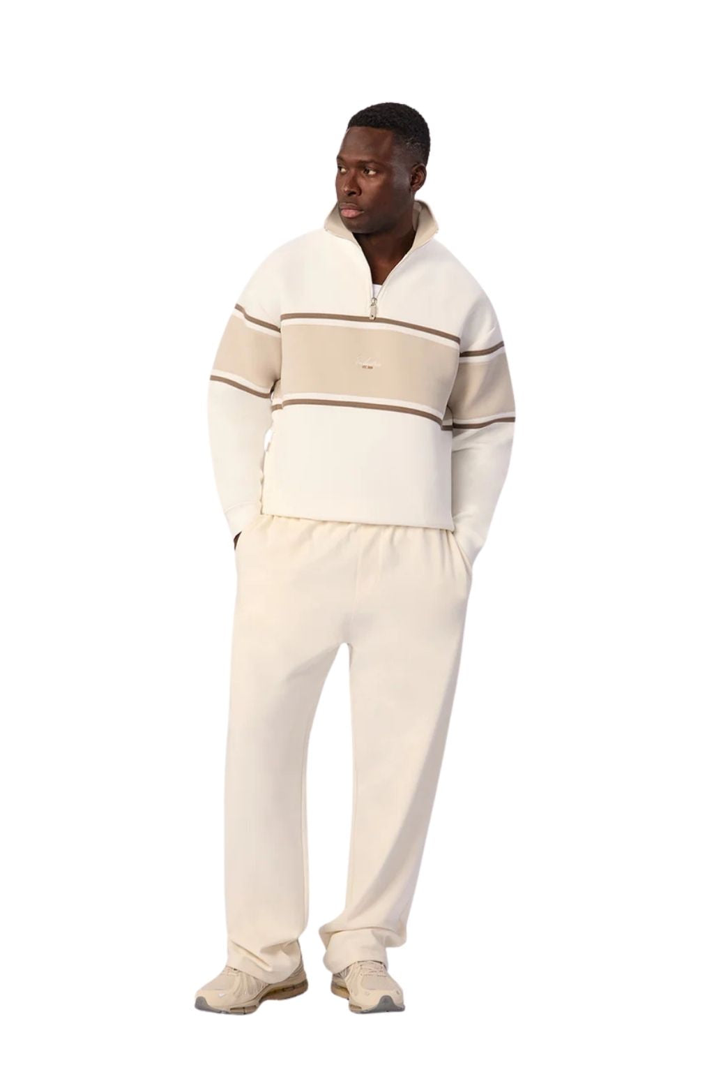 Industrie The Tech Southend Track Top - Off White/Dune Combo