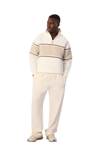 Industrie The Tech Southend Track Top - Off White/Dune Combo