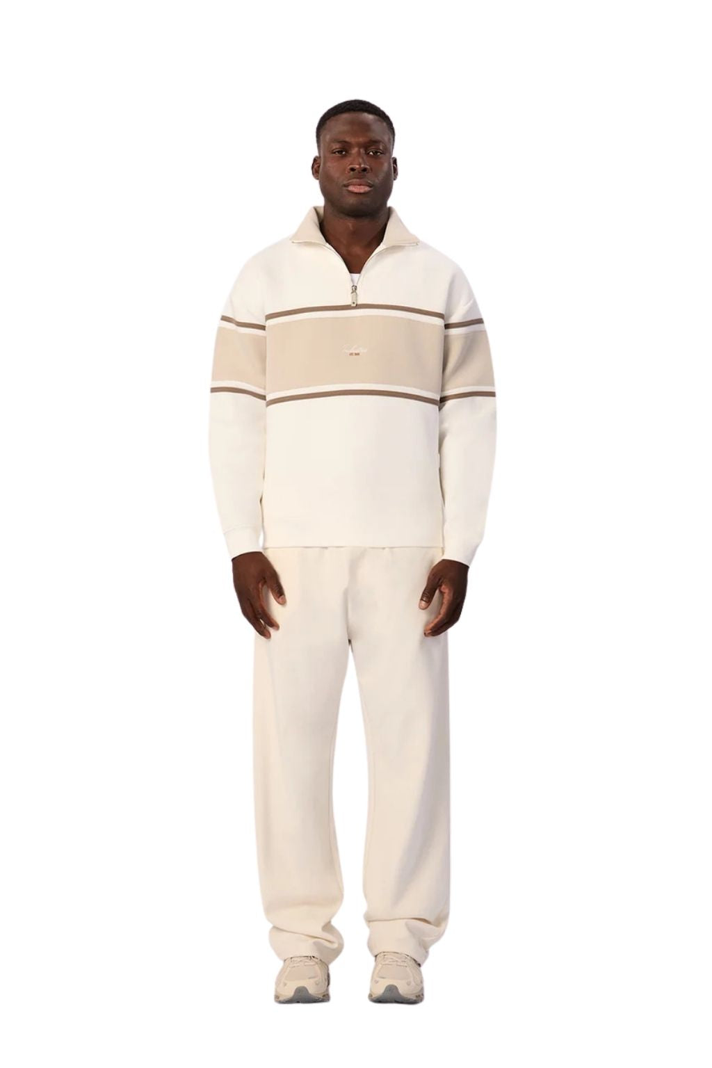 Industrie The Tech Southend Track Top - Off White/Dune Combo