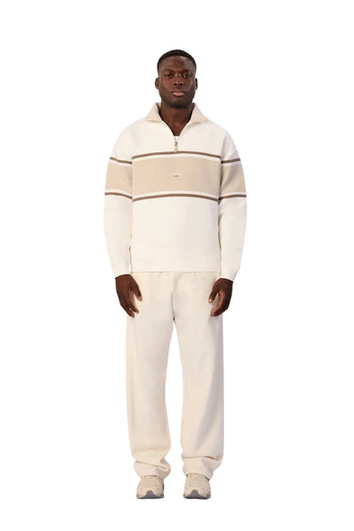 Industrie The Tech Southend Track Top - Off White/Dune Combo
