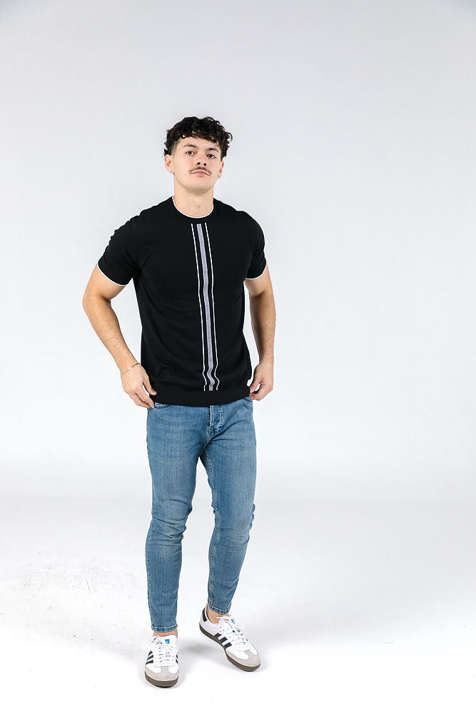 Ivteks Black Striped Tee