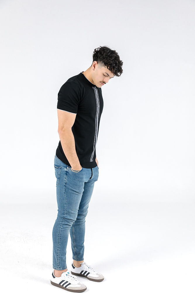 Ivteks Black Striped Tee
