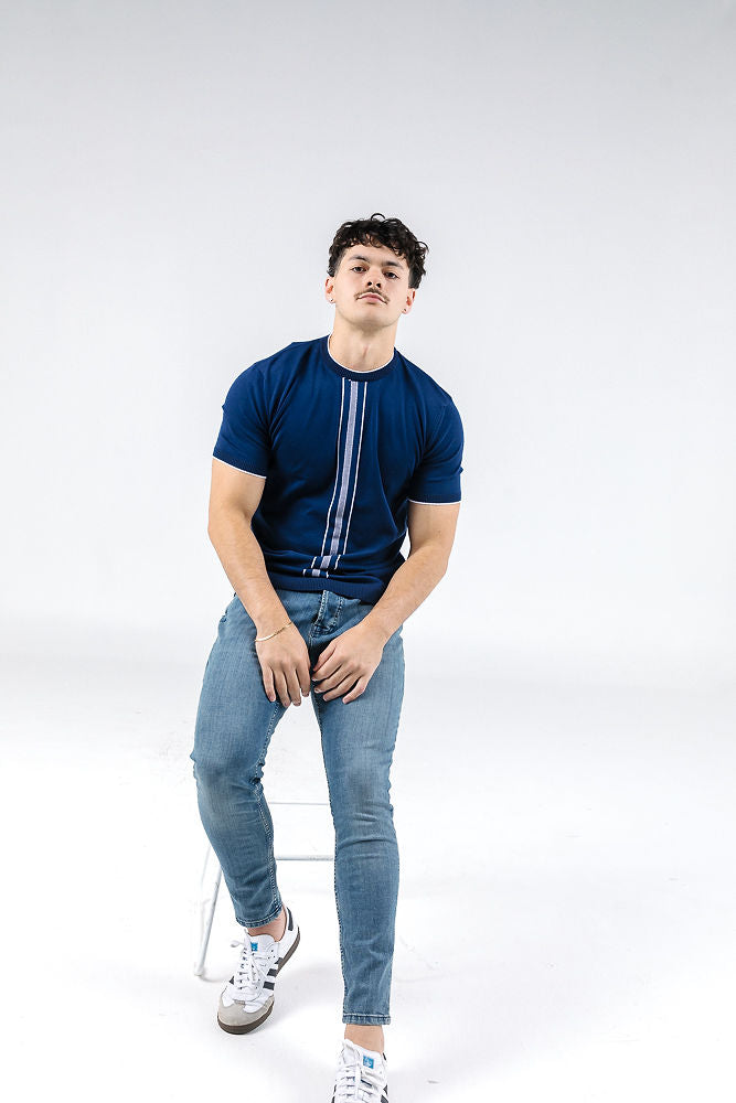 Ivteks Blue Striped Tee