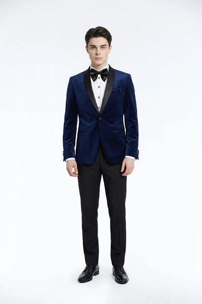 JA Tuxedo Navy Velvet Jacket