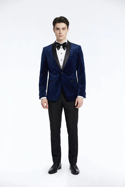 JA Tuxedo Navy Velvet Jacket