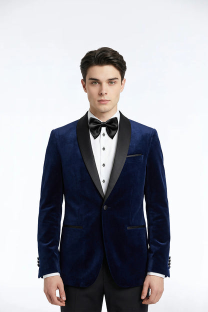 JA Tuxedo Navy Velvet Jacket
