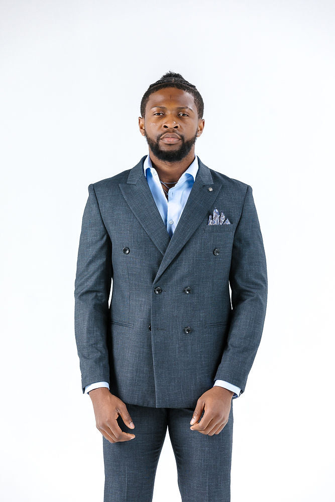 Adam Charcoal Double Breasted Suit Jacket Jacket