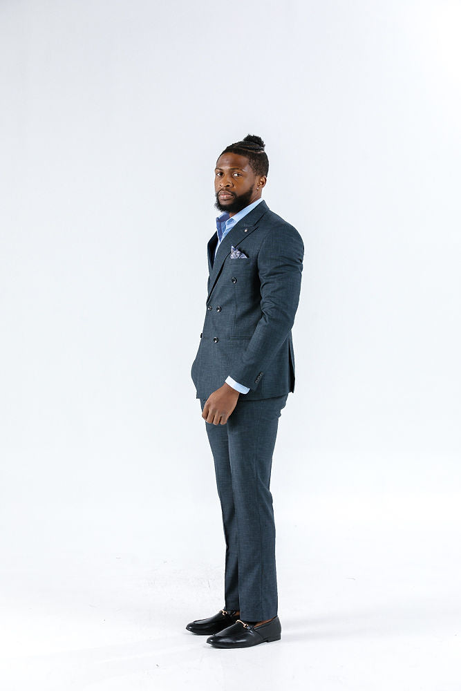 Adam Charcoal Double Breasted Suit Jacket Jacket