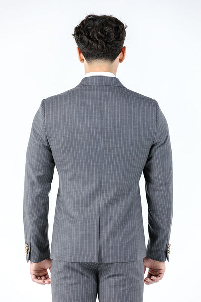 Beckham Grey Pinstripe Suit Jacket Jacket