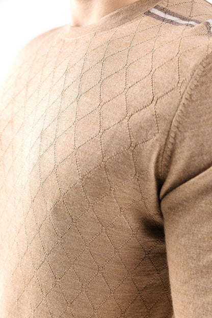 Tony Montana Camel Textured Knit Jumpers