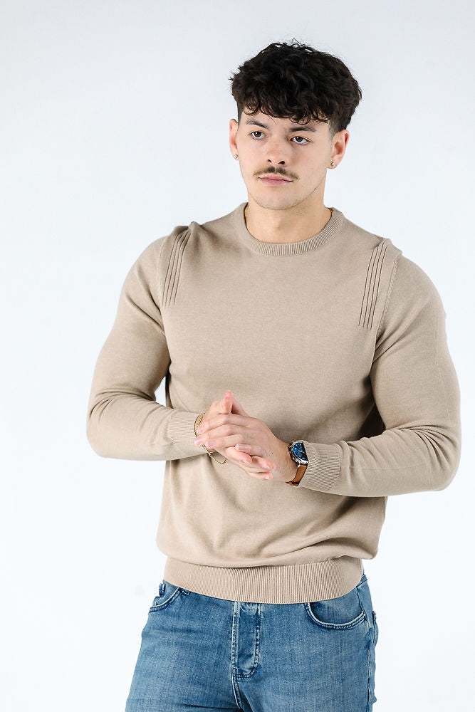 Tony Montana Beige Knit Jumpers