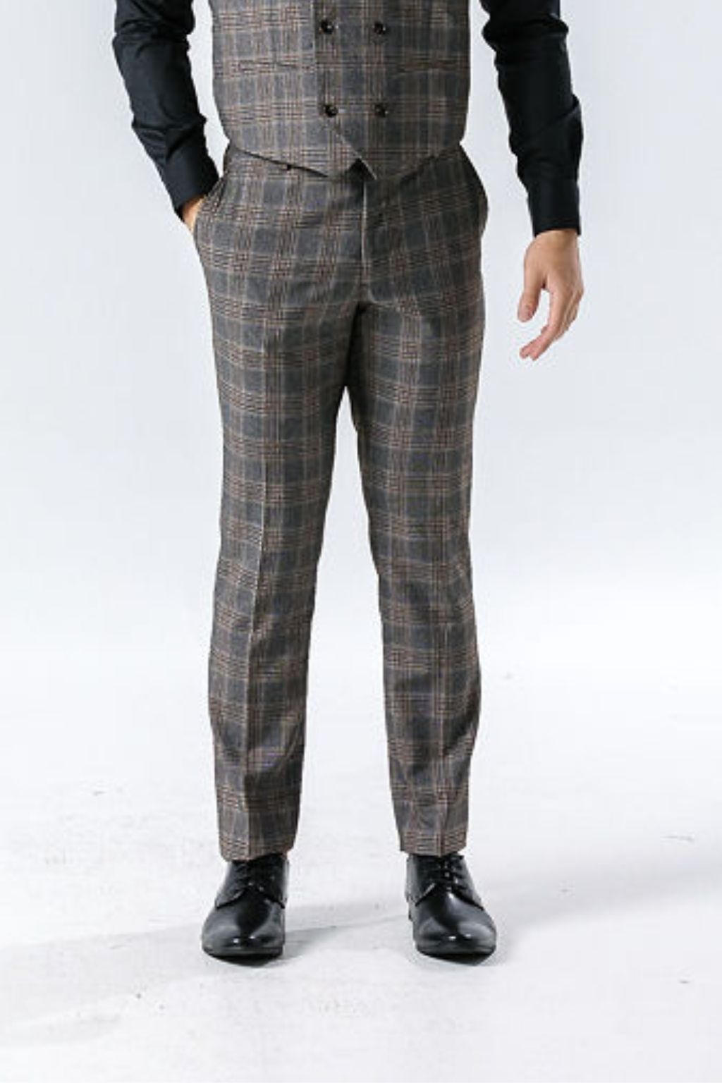 Lyon Grey Check Suit Trousers