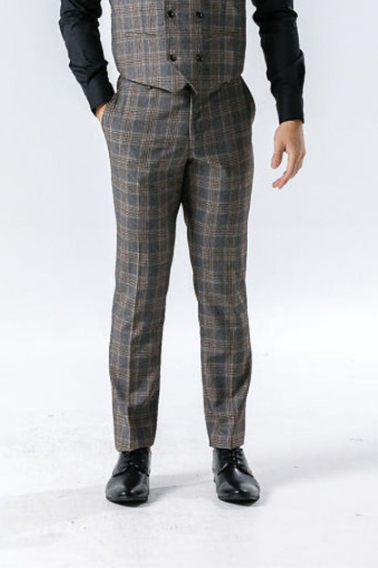 Lyon Grey Check Suit Trousers