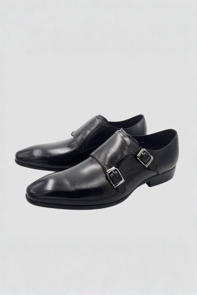 Martino Carolus Carlos Black Double Monk Strap Dress Shoe