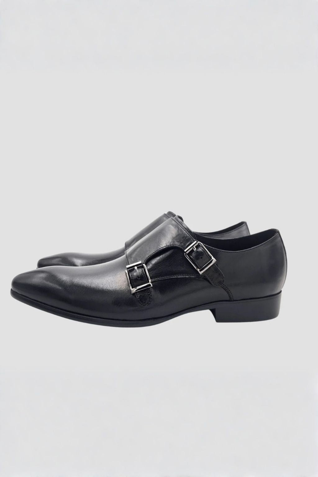 Martino Carolus Carlos Black Double Monk Strap Dress Shoe